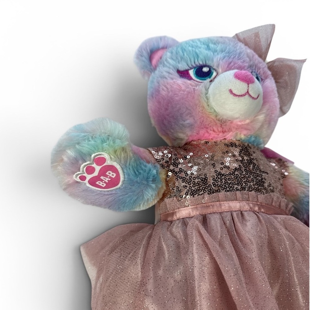 Build-A-Bear Fairy Friend Pastel Rainbow Bear Plush 16" Wings Dress Outfit - Picture 5 of 6